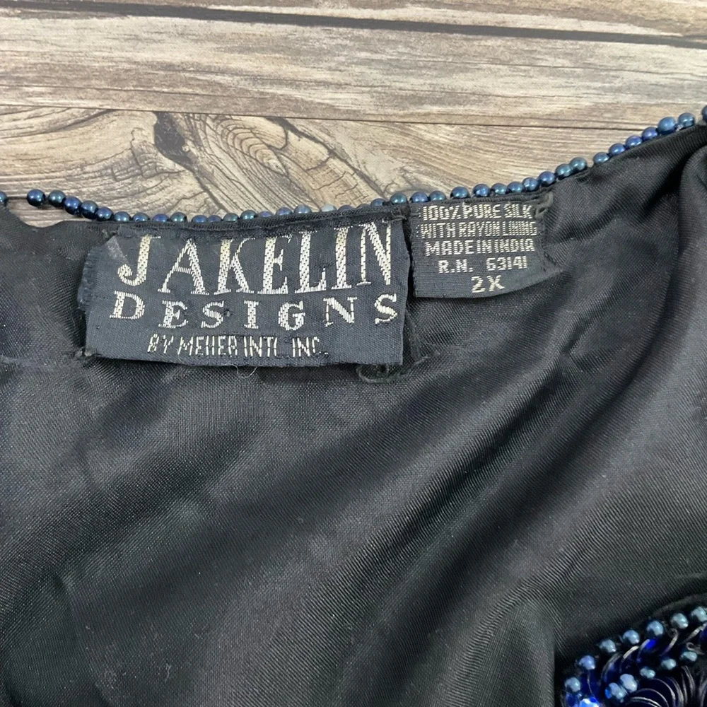 Vintage Jakelin Designs Silk Jacket Sz 2X - Picture 5 of 6